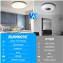 BURNNOVE Plafonnier LED RGB 24W 3200LM Lampe Plafond 3000-6000K Dimmable 8 Niveaux Luminosité Etanche IP54 avec Télécommande 7 R