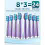Brosses à Dents Électriques Soniques Adultes avec 8 Têtes - Brosse à Dents Électrique 5 Modes avec étui, IPX7, Brosses à Dents É