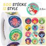 500Pcs Autocollant Récompense Allemand Sticker Encouragement Motivation 12Motif Animaux 2,5cm pour Enseignant Parent Enfant Elèv