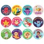 500Pcs Autocollant Récompense Allemand Sticker Encouragement Motivation 12Motif Animaux 2,5cm pour Enseignant Parent Enfant Elèv