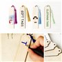 24Pcs Marque Page Vierge Bois 24Pcs Gland Multicolore Signet Etiquette Rectangulaire Artisanat DIY Bricolage Décoration Cadeau F