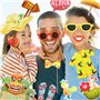 30pcs Accessoire Photobooth Hawaii Kit Hawaïen Photographique Luau Flamant Fête Plage Décoration d’été pour Vacances Mariage Ann