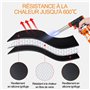 WOCVRYY Tapis de Barbecue 130x160cm Tapis Barbecue Sol d'Extérieur Pliable Tapis de Grille Anti Feu BBQ Tapis Réutilisable Facil