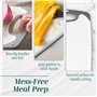 HOMWE Lot de 3 planches à découper en plastique pour cuisine avec poignées faciles à prendre en main et rainures pour jus