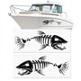 Lot de 2 autocollants en forme de squelette de bateau – Autocollants de décoration pour canoë