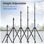 Ulanzi TT43 1.9m Trépied de Lampe en Aluminium, Support pour Appareil Photo et éclairage Vis 1/4" Trépied Pliant Réversible Char