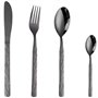 CAOPAOTI Ensemble de couverts de table noirs pour 6 personnes