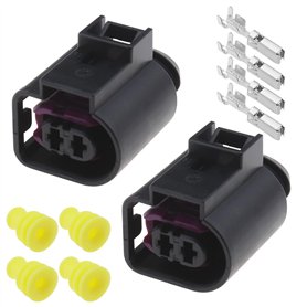 Create idea Lot de 2pcs Prise de Boîtier 2 Trous avec Bornes Joints en Caoutchouc 4D0971992 Compatible avec VW Golf Compatible a