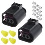 Create idea Lot de 2pcs Prise de Boîtier 2 Trous avec Bornes Joints en Caoutchouc 4D0971992 Compatible avec VW Golf Compatible a