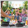 Nkaiso Anniversaire Vaisselle de fete 120 Pièces Noir et Argent Party Assiette Anniversaire Set Comprendre Assiette Jetables Pap