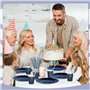 Nkaiso Anniversaire Vaisselle de fete 120 Pièces Bleumarine et Argent Party Assiette Anniversaire Set Comprendre Assiette Jetabl