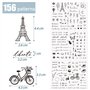 3 Feuilles Tatouage Temporaire Français Faux Tatouage Ephémère Etanche Couleur Noire Décoration Fête Cadeau pour Femme Fille