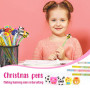 SULOLI 24pcs Crayons Enfant de Dessin Animé avec Gomme，Cadeau d'Anniversaire de Fête de Gadget de Crayon d'Enfant (Couleur/Style