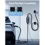 Osoeri EV Chargeur Type 2, 11KW Portable Chargeur Voiture Électrique 6/8/10/13/16A Courant Commutable avec LCD, 7.7M Charge Temp