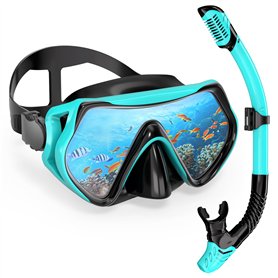 Masque de Plongée Adulte Anti-Buée et Anti-Fuite – Masque Tuba Grand Angle 180° HD – Masque Snorkeling Réglable et Confortable p