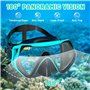 Masque de Plongée Adulte Anti-Buée et Anti-Fuite – Masque Tuba Grand Angle 180° HD – Masque Snorkeling Réglable et Confortable p