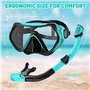 Masque de Plongée Adulte Anti-Buée et Anti-Fuite – Masque Tuba Grand Angle 180° HD – Masque Snorkeling Réglable et Confortable p