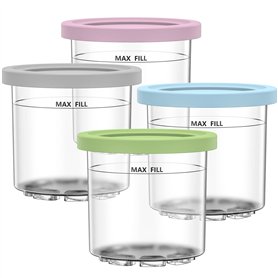GoMaihe 4 PCS Bacs à Creami Glacée Pour la Sorbetière Ninja Creami: Accessoires Pour Machines à Glace Pour la Série NC301 NC300