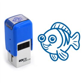 Tampon poisson rigolo | 11mm | Cachet encreur carte de fidélité | Funny Fish ink stamp