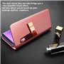 LINER Coque pour Samsung Galaxy S21 Ultra 5G, Élégant Mirror Smart View Standing Flip Etanche Ultra Mince Antichoc Anti-Rayures 