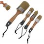4pcs à la Craie Pinceau pour Meubles, Petit Pinceau à Cire Ovale Rond avec des Poils naturels pour la Peinture la Craie, pochoir