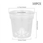 Pots d'orchidées 10pcs Pots végétaux Transparents 10, 9 cm Graines de récipient de Fleurs en Plastique avec Trou pour Plantes ex
