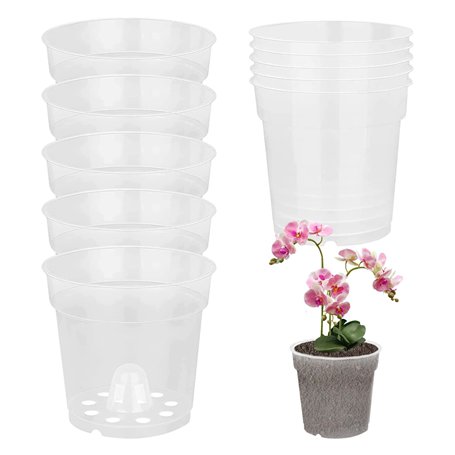Owddddtnxc Pots d'orchidées 10pcs Pots végétaux Transparents 10