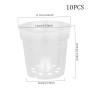 Owddddtnxc Pots d'orchidées 10pcs Pots végétaux Transparents 10, 9 cm Graines de récipient de Fleurs en Plastique avec Trou pour
