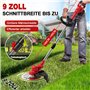 Débroussailleuse avec batterie et brosse anti-mauvaises herbes 21 V 4,0 Ah - Tondeuse à gazon électrique 4 en 1 - Pour batterie 