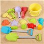 16pcs Les Jouets de Sable en Plastique comprennent Un Seau de Sable
