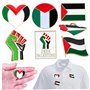 Yeory Pinte Pintine, 7pcs Alloy Palestine Flag Pin, International Travel Support Palestine Badge épingles en Vrac pour Chapeau, 