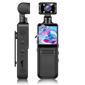 LICAEVEY Caméra d'action WiFi 4K avec Objectif Rotatif à 180 ° et Lumière LED