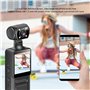 LICAEVEY Caméra d'action WiFi 4K avec Objectif Rotatif à 180 ° et Lumière LED, 40MP Ultra HD, Grand Angle de 135 °, Appareil Pho