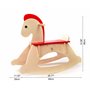 Hape Cheval à Bascule Rock and Ride en Bois pour Enfants, Poney avec Dossier et Arceau Ajustable pour l'Apprentissage de l'Équil