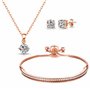 Philip Jones Ensemble d'amitié plaqué or rose créé avec des cristaux Zircondia®