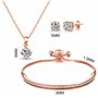 Philip Jones Ensemble d'amitié plaqué or rose créé avec des cristaux Zircondia®