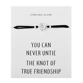 Philip Jones Bracelet de Citation de Noeud en Argent Sterling