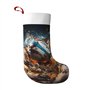 Chaussettes de Noël à suspendre pour décoration d'arbre de Noël Motif rugby sur le feu