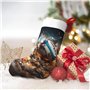 Chaussettes de Noël à suspendre pour décoration d'arbre de Noël Motif rugby sur le feu