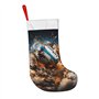 Chaussettes de Noël à suspendre pour décoration d'arbre de Noël Motif rugby sur le feu