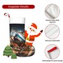 Chaussettes de Noël à suspendre pour décoration d'arbre de Noël Motif rugby sur le feu