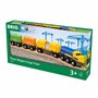 Brio World - 33982 - Long Train de Marchandises - Pour circuit de train en bois - Système d'attache aimantée - Jouet pour garçon