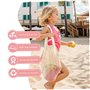 11 PCS/Set Sand Toys de qualité Alimentaire Les Jouets de Plage en Silicone coloré avec Sac en Mesh incluent la Pelle, Le Seau, 