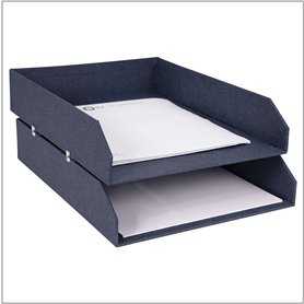 Bigso Box of Sweden lot de 2 corbeilles à courrier pour le bureau – casiers de rangement empilables pour lettres