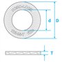 Rondelles Nord-Lock en acier, NL4 | Nombre paires par pack : 20 | 4,4 mm x 7,6 mm x 1,8 mm