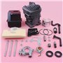 Pizgear Silencieux d'échappement à piston cylindrique de 49 mm, for 029 MS290 039 MS390 Kit d'engrenage à vis sans fin de pompe 