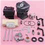 Pizgear Silencieux d'échappement à piston cylindrique de 49 mm, for 029 MS290 039 MS390 Kit d'engrenage à vis sans fin de pompe 