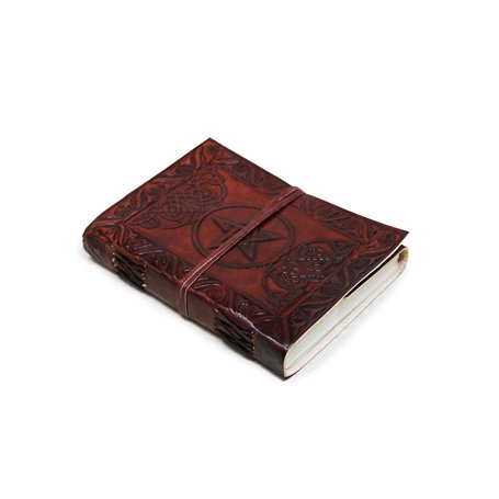 18 Cm Bloc-notes Pentagramme Carnet Cahier Feuilles Leather journal Intime avec étoile Couverture Cuir Fait à la Main Celtique V