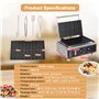lilishangmao Gaufrier Professionnel 1550 W, Chauffage Double Face, Capacité De 10 Gaufres, Température Réglable De 50 À 300 °C E
