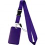 Lanyards avec support d'identification de 20 pouces Longes violettes unisexes pour badges ID Longe en polyester lisse et doux po